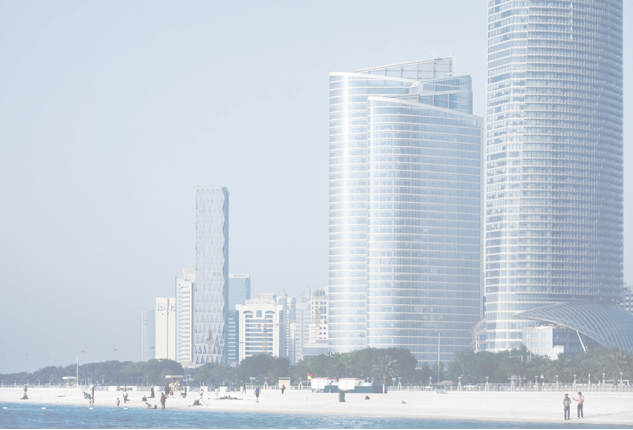 A view of Abu Dhabi’s Corniche, with the ADIA building in the background