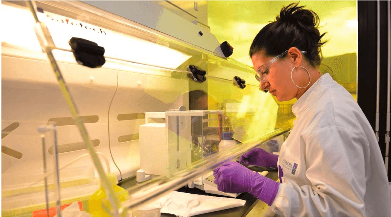 Woman working in a Galderma laboratory, now the world's largest pure-play dermatology company