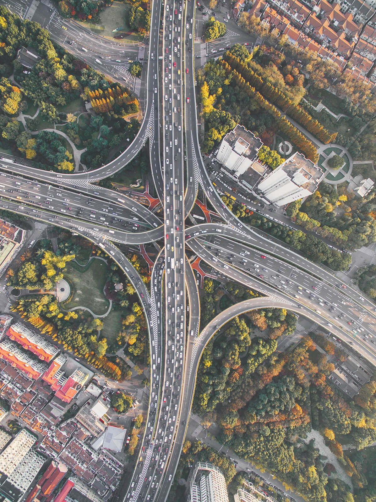 Complex interchange as a metaphor for a diverse investment portfolio 